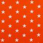 Preview: Baumwoll Druck Sterne Orange/Weiß  Ø 1 cm